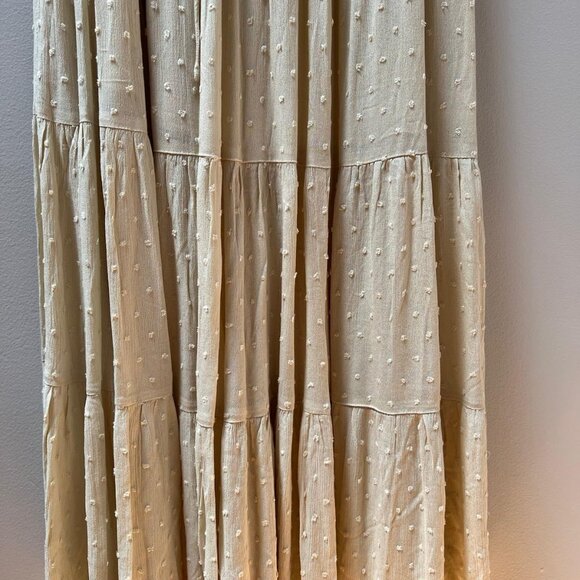 Cream Smocked Waist Tiered Maxi Skirt - Picture 2 of 4